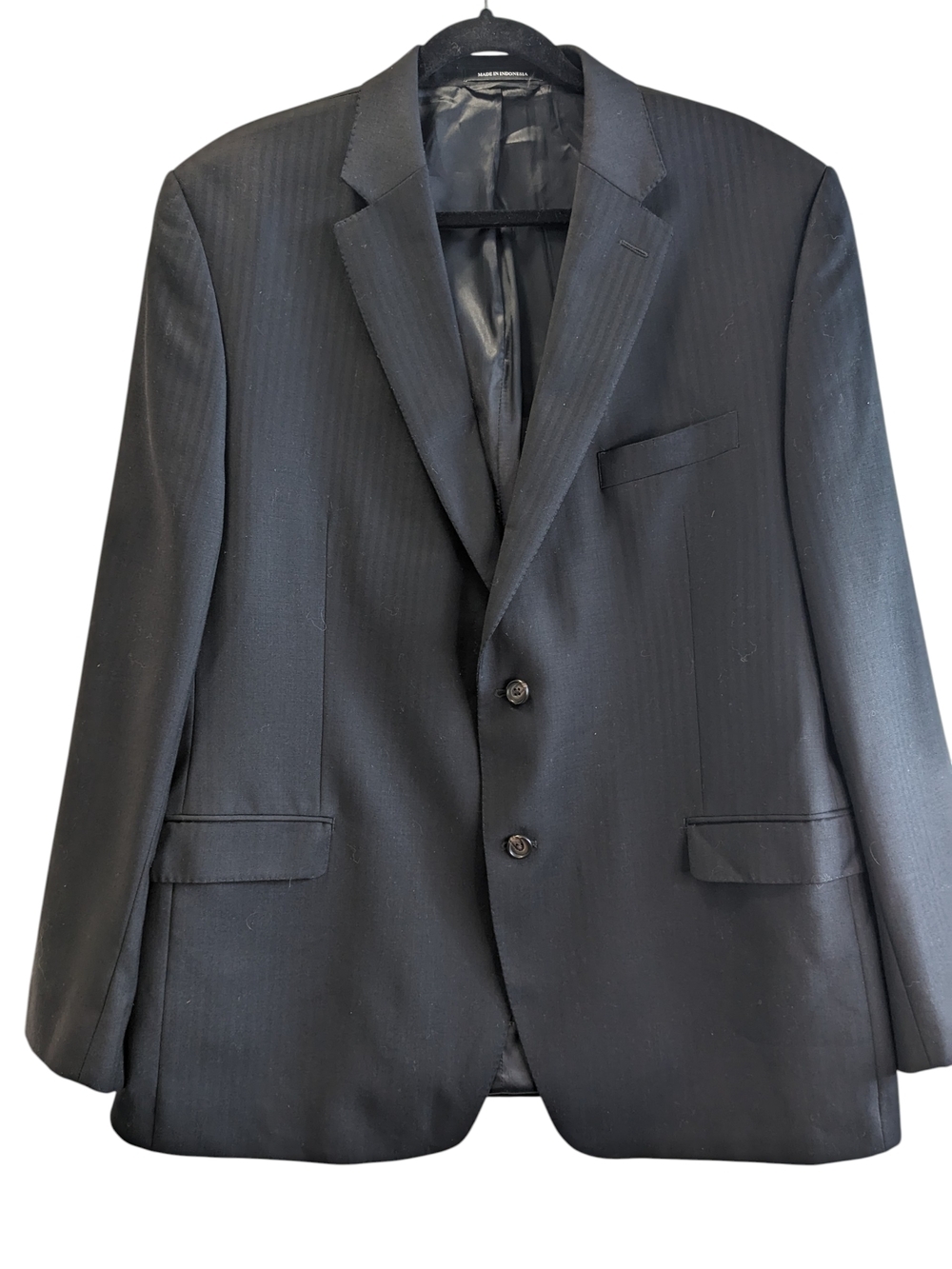 Lauren Ralph Lauren Black Pinstripe Two-Button Suit Jacket 46R Career Business